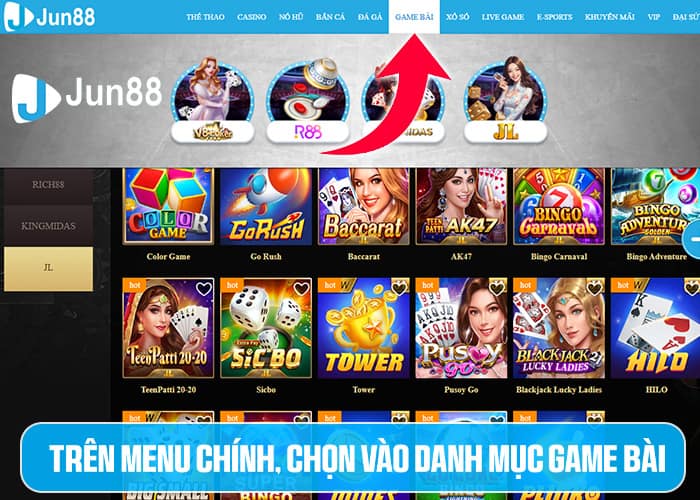 Các bước tham gia Game Bài Jun88