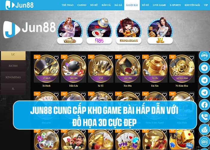 Game Bài Jun88 - kho game bài đa dạng và hấp dẫn
