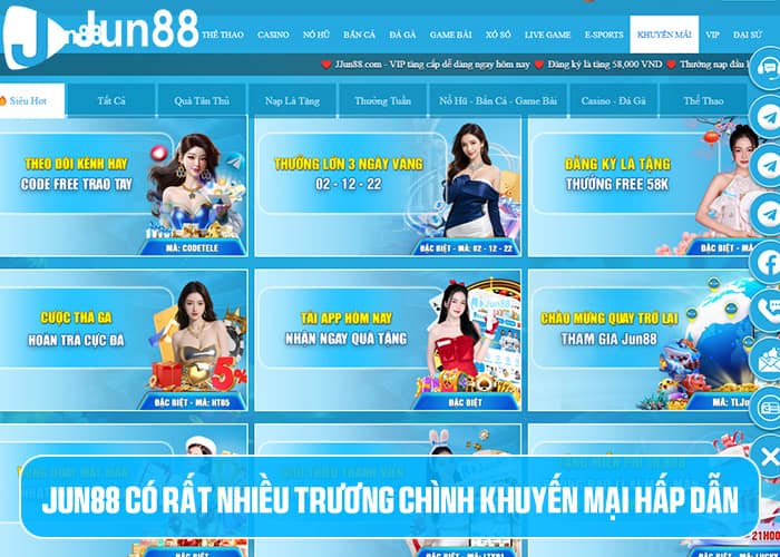 Jun88 đa dạng khuyến mại hấp dẫn